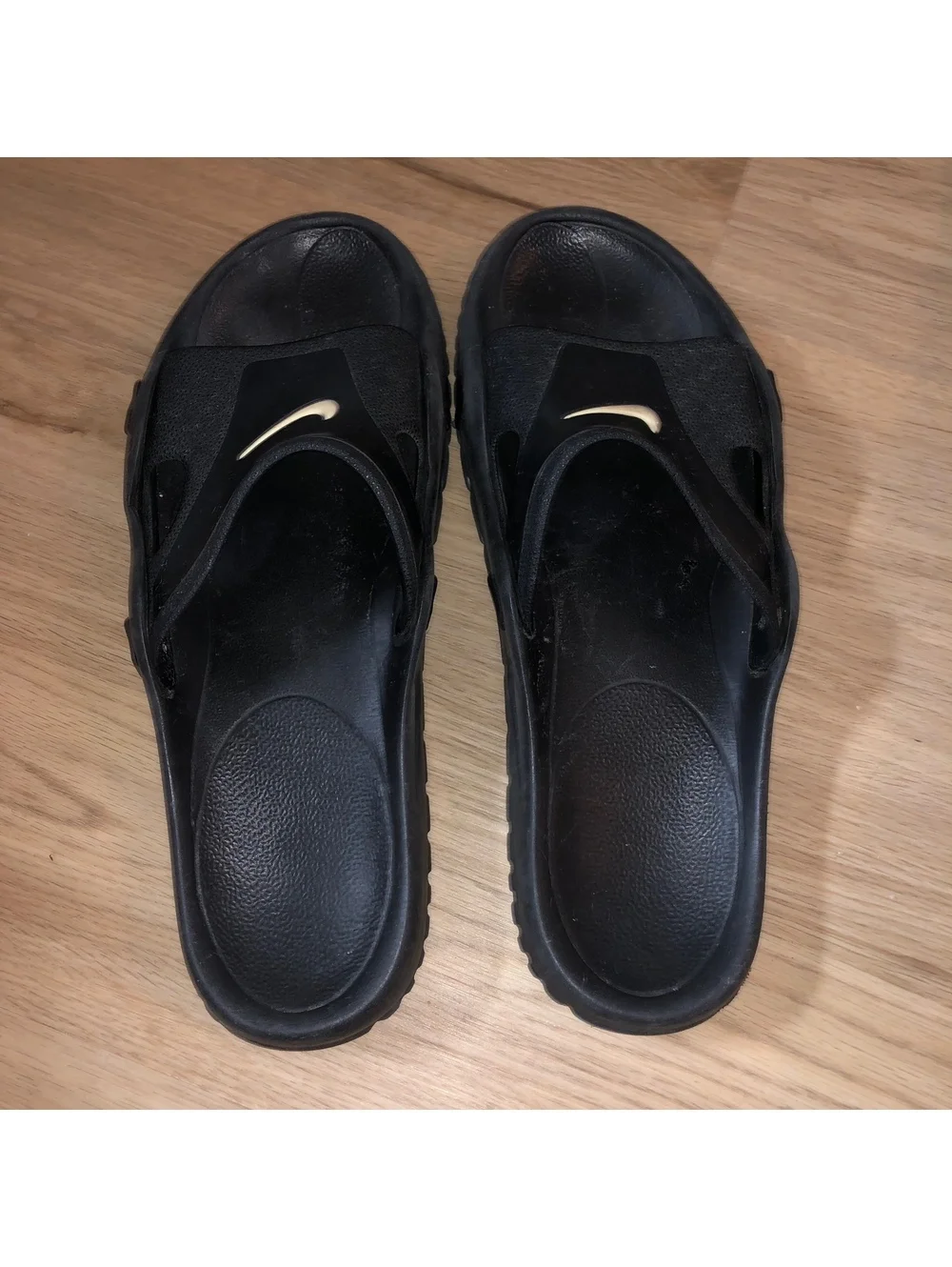VINTAGE Y2K NIKE BLACK WHITE GETA SANDALS SLIDES MENS SIZE 13